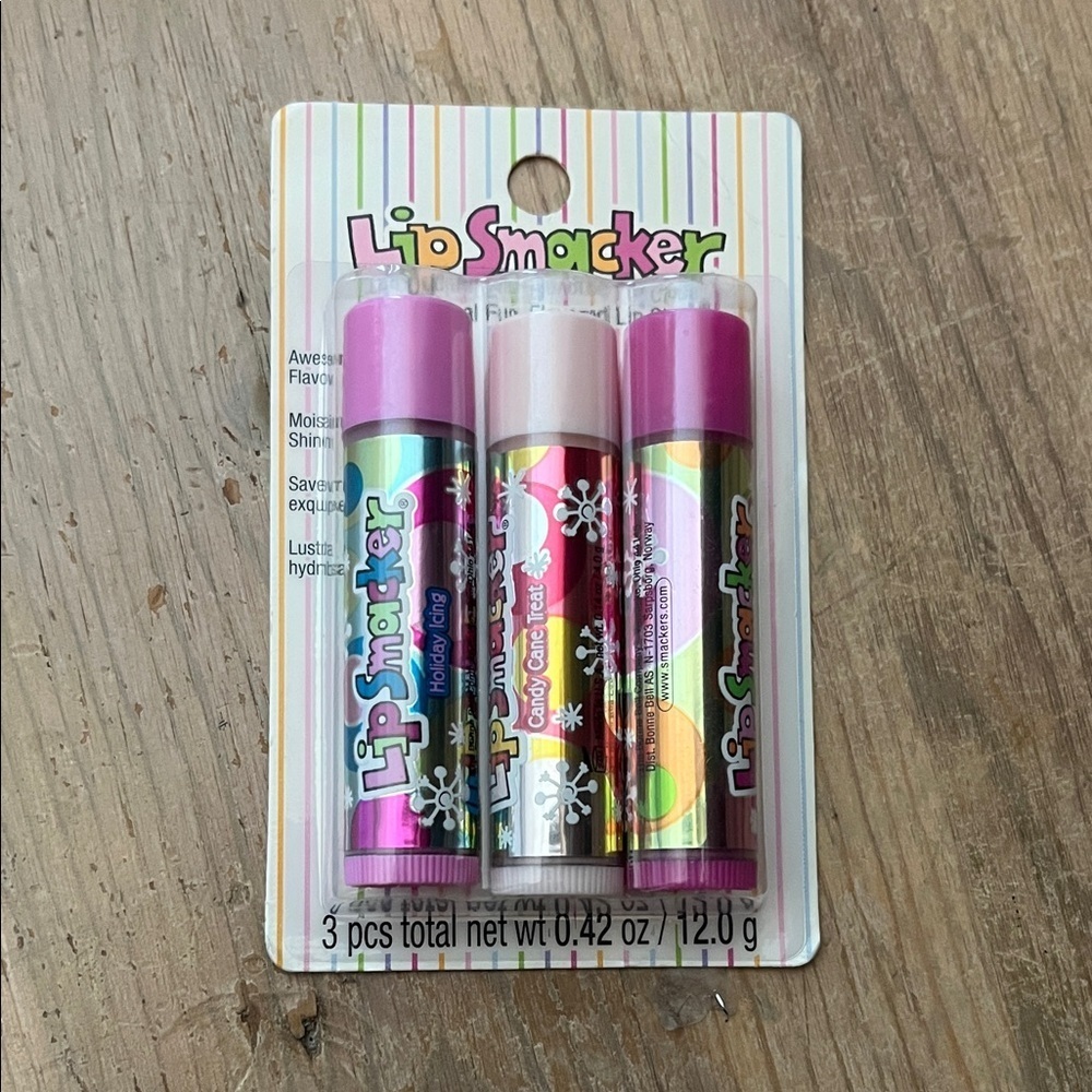 Vintage Discontinued Bonne Bell Inc Lip Smackers Holiday 3-Pack Sealed Lip Gloss